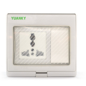 YUANKY Socket Waterproof with 2 gang 3 pin wall switch socket waterproof outlet cover