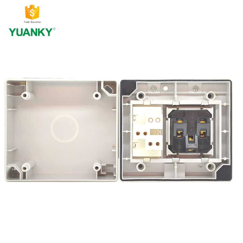 YUANKY Socket Waterproof with 2 gang 3 pin wall switch socket waterproof outlet cover