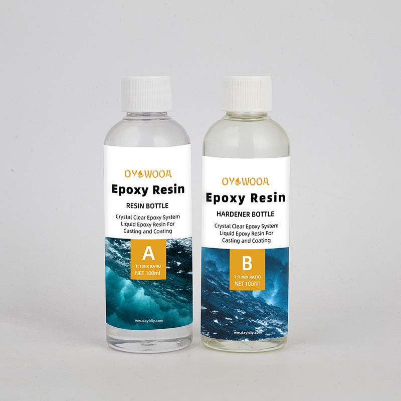 The new OYOWOOA OEM/ODM High Glossy Anti-yellowing Super Clear Diy 1-1 resin epox and Hardener for Crafts Beginner Friendly epox