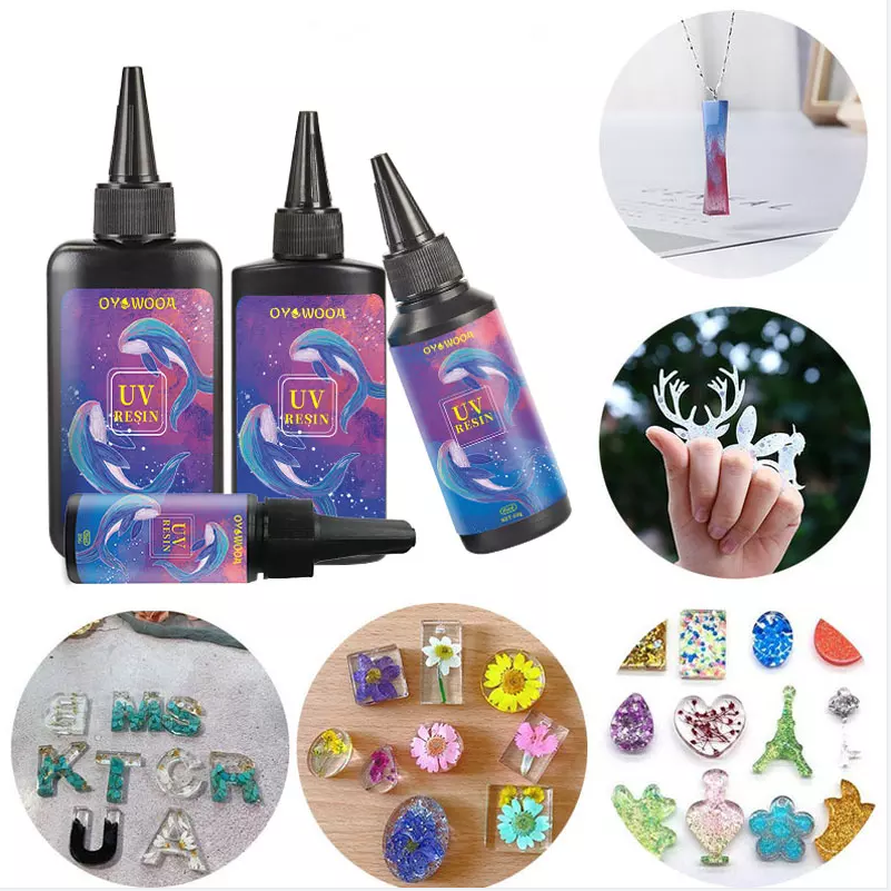 UV Resin Crystal Clear Hard Type Glue 200g Epoxy Resin Tool Kit UV Ultraviolet Solar Cure Sunlight Activated Resin for Casting