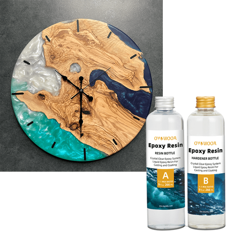 Crystal clear resin epoxy a and b adhesive Glue for hand crafts wood resin wall clock Epoxy resin and hardner