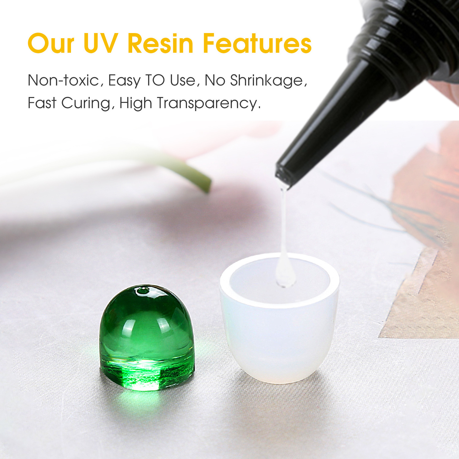 Hot Sale UV LED Resin Adhesive Fast Curing DIY Art Craft Crystal Clear Glue Jewelry UV Resin Hard Watery 60 Gram