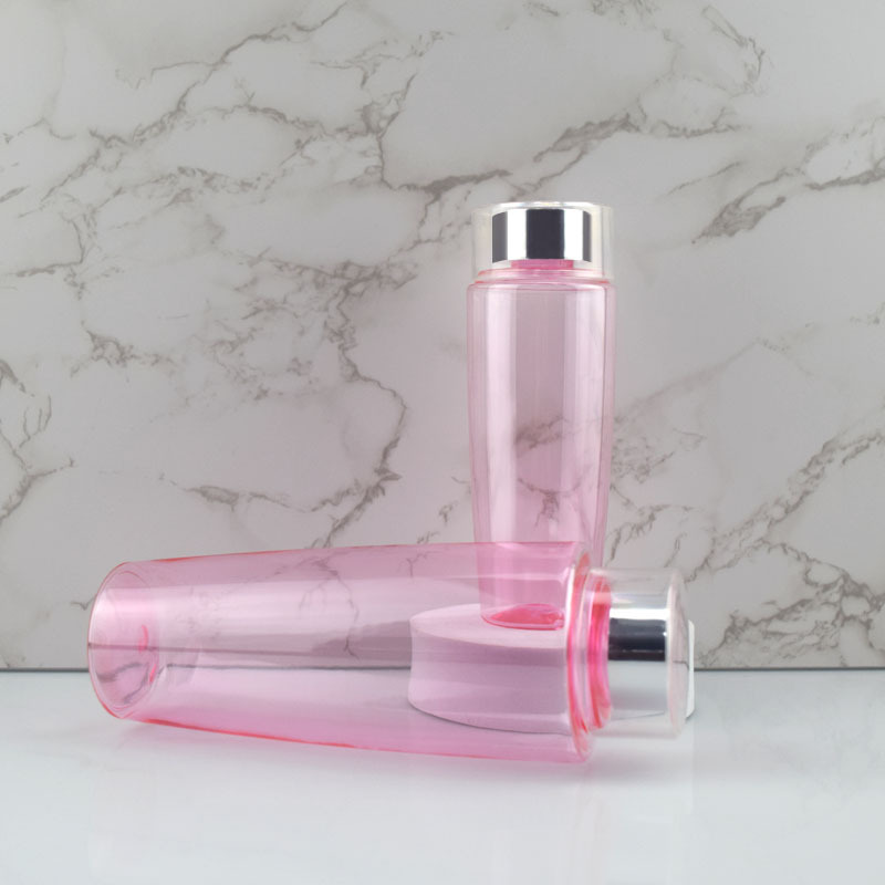 Wholesale skin care bottle plastic bottle cosmetic packaging 200ml 400ml pink empty lotion toner bottle