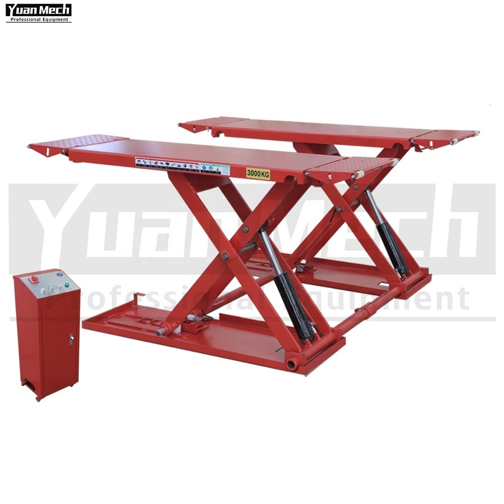 China YuanMech One Meter Scissor  L7100  3 Ton Portable Mid Rise Car Lift