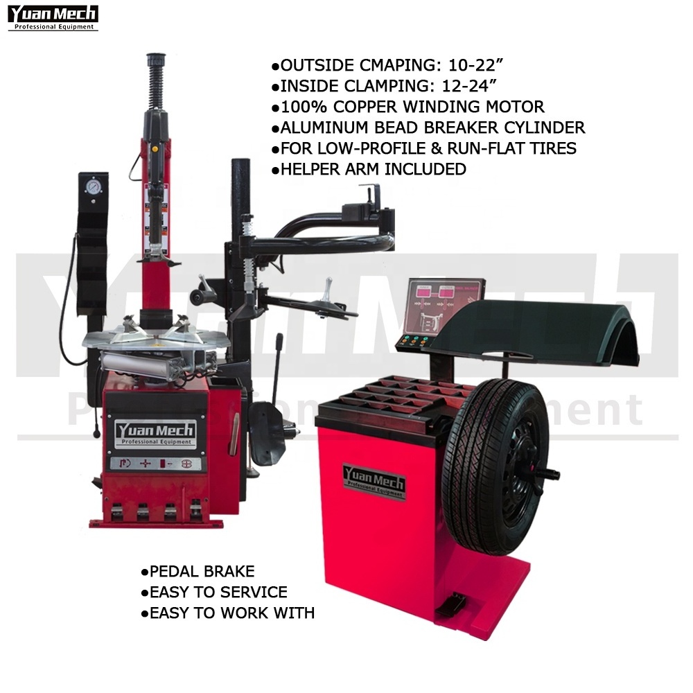 YuanMech Vehicle Equipment Garage Equipment and Tools Tire Changer Machine Combo