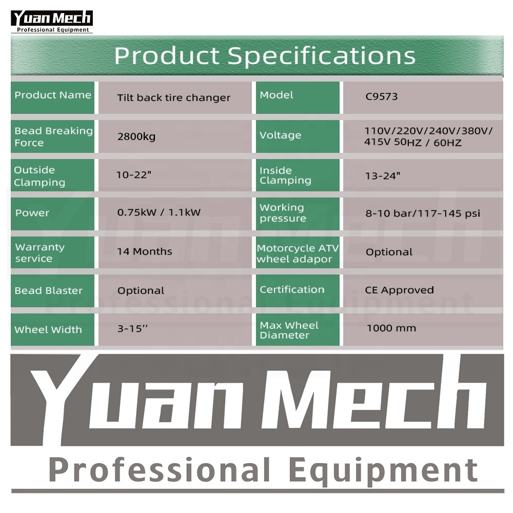 YuanMech C9573 Auto Car Tire Changers Equipment Tire Changing Machine