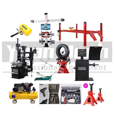 YuanMech 57574PA Garage Equipment Tire Service Package Tire Changer Wheel Balancer Alignment lift Combo