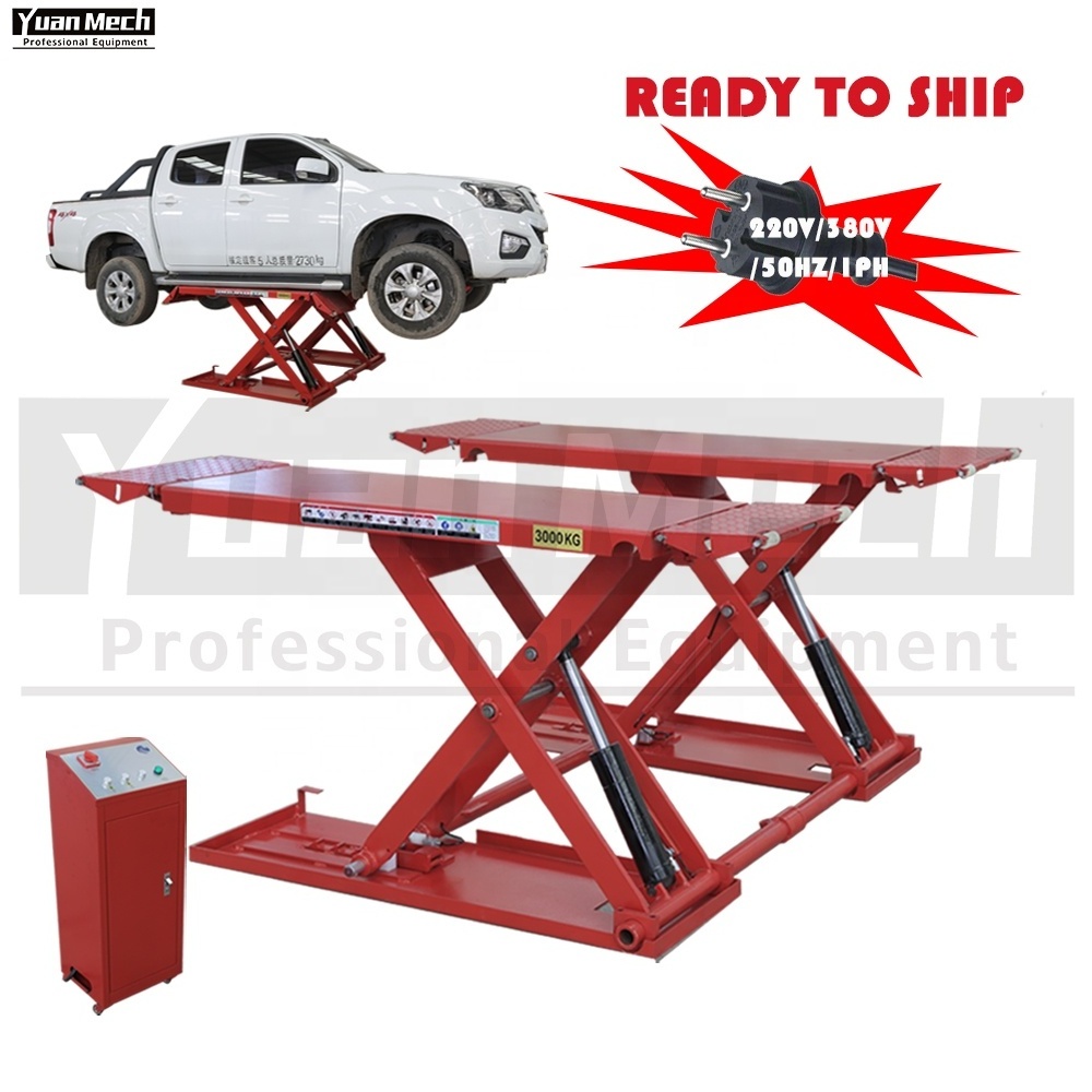 YuanMech L7100 EU Specification Portable Automotive Hydraulic 3 ton Portable Movable Low Profile Midrise Scissor Car Lift