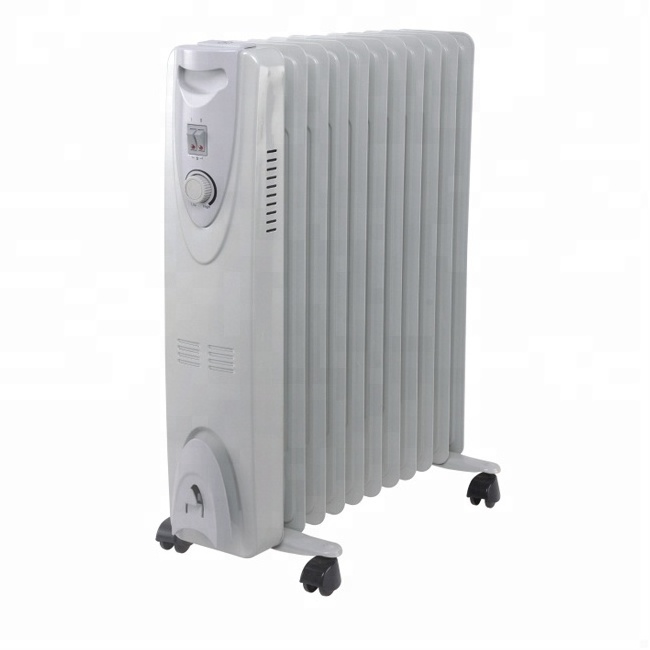 Waste oil filled radiator heater with caster wheel 220-240v