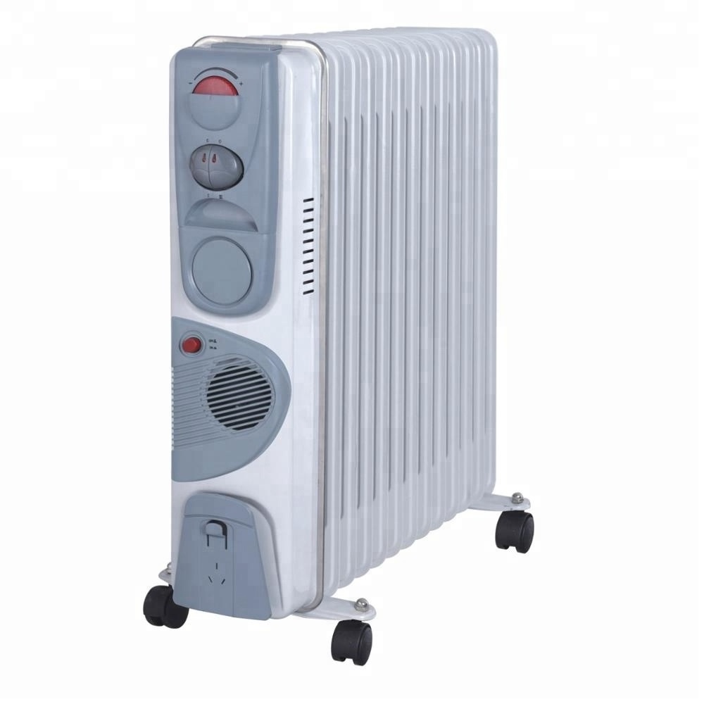 Waste oil filled radiator heater with caster wheel 220-240v