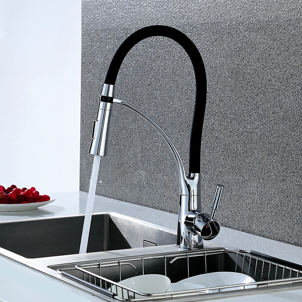  Contemporary Commercial Ceramic Pull Out Flexible Water Mixer 3 Way Pre Rinse Sink Taps Pull Out Kitchen Faucet  