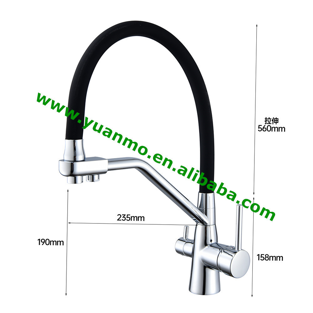 Fashion stainless steel 28mm thick kitchen faucet double handle kitchen faucet modern smart kitchen faucet