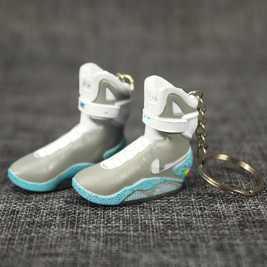 Senior design 1/6 3D Mini Shoes for Jordan with box 3D Mini Sneakers Key Chain MAG Back to the Future