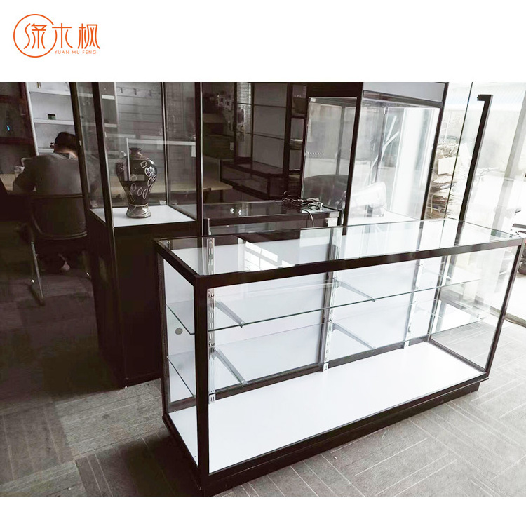 Hot Sale 70Inch Smoke Shop Full Vision Glass Display Cabinet Showcase With Led Light Tall Products Display Cases Showcase