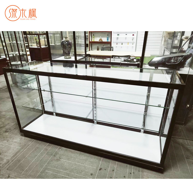 Hot Sale 70Inch Smoke Shop Full Vision Glass Display Cabinet Showcase With Led Light Tall Products Display Cases Showcase