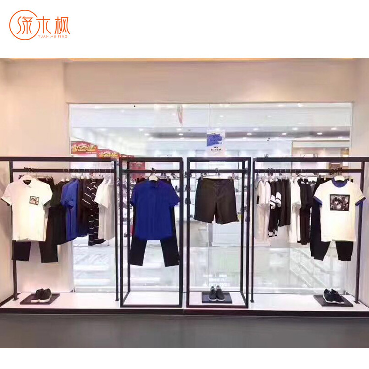 High-end Design Clothing Shop Retail Luxuriant Window Stainless Steel Fashion Gold Clothing Racks For Boutique