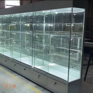 Customized Aluminum Frame Jewelry Showcases Glass Display Case with LED Light for Retail Stores and  Smoke Shop