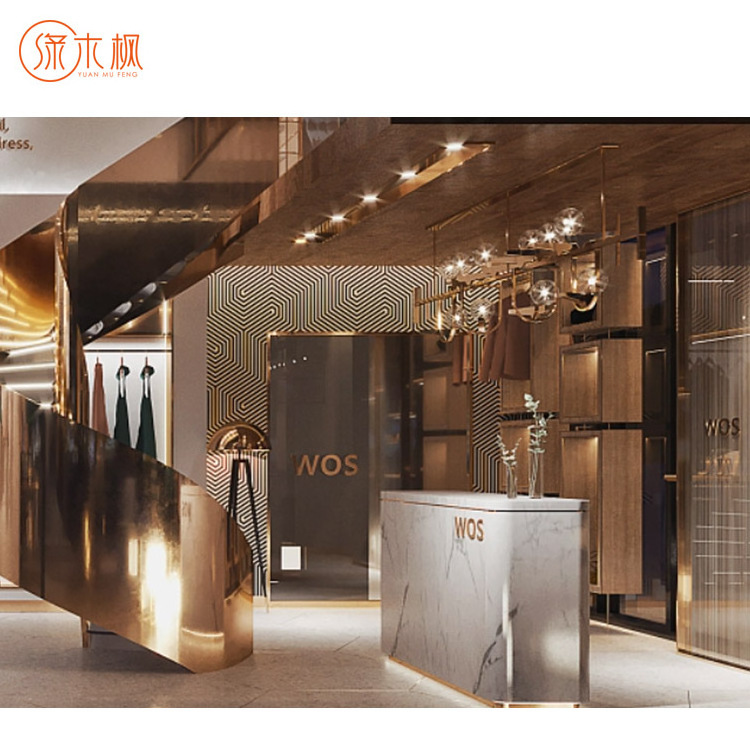 Trendsetting Gold Clothing Display Rack Elevate Brand's Image Opulent Clothing Stand Metal Garment Display Rack Manufacturer