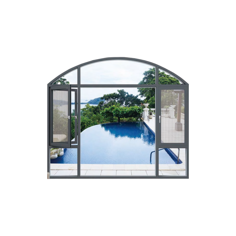 Lyroe New Arrive Modern Design Decorative Arch Customizable Casement Sliding Window