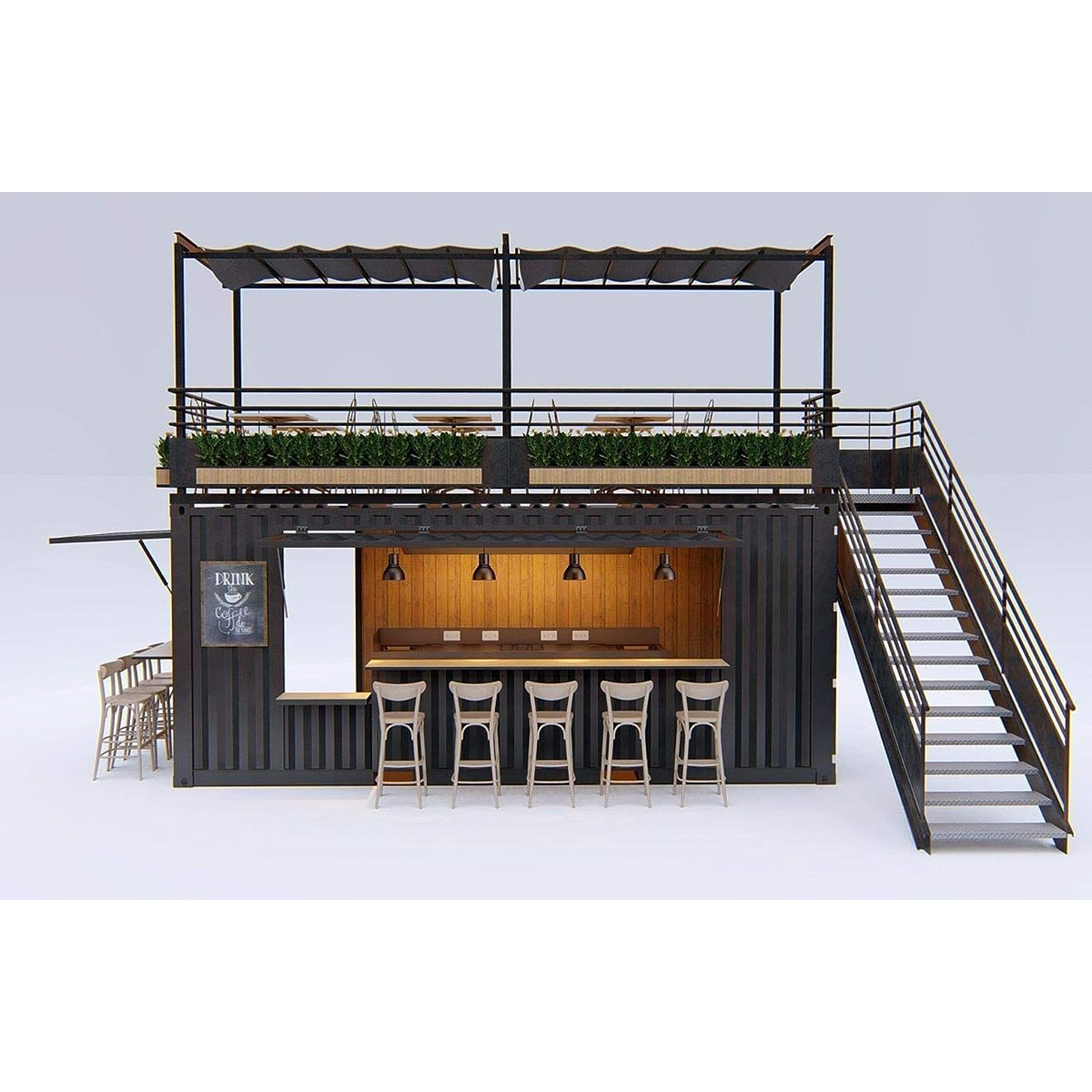 Custom Made Mobile Store Pop Up Cafe Bar 20ft And 40ft Movable Shipping Container Coffee Shops For Sale