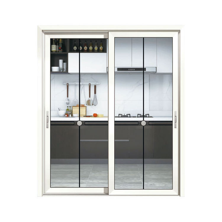 Lyroe 65mm Factory wholesale aluminum glass interior door black frame for bathroom