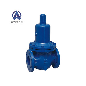 Cast iron liquid flow pressure control flange end connection pressure reducing valve