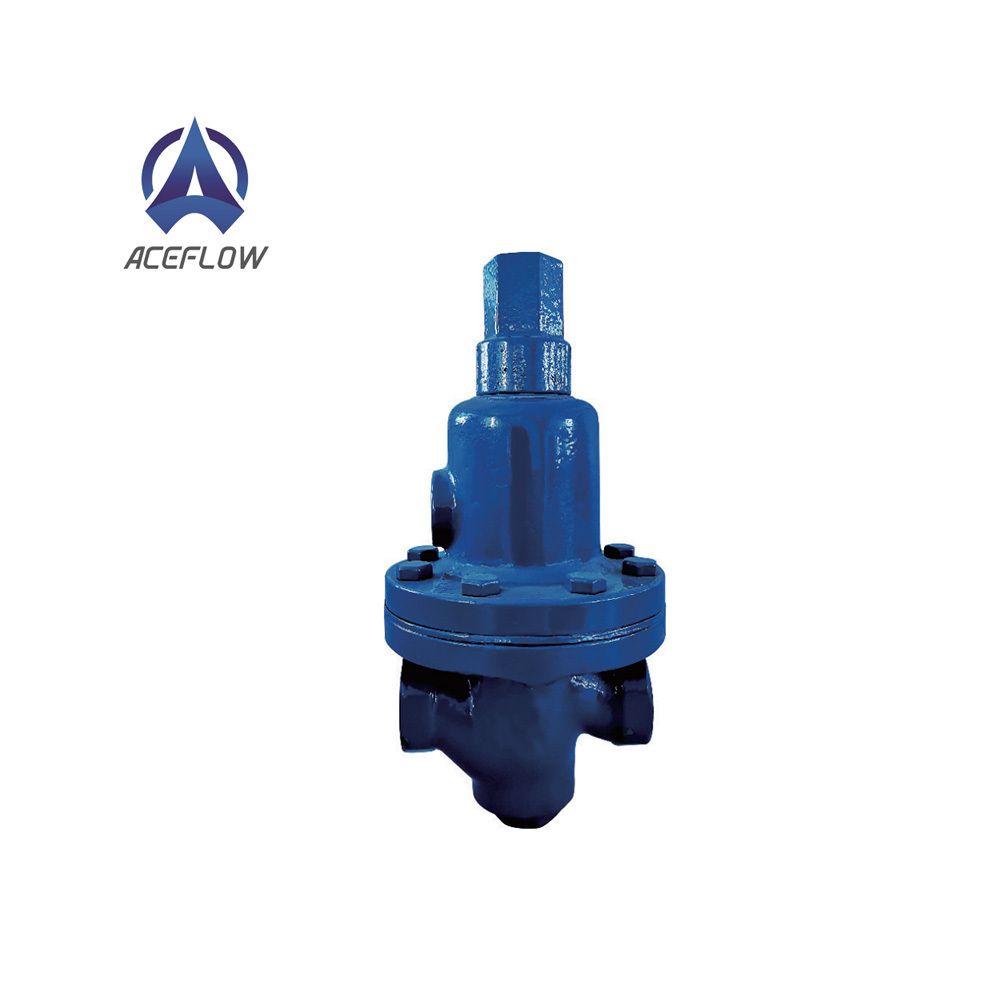 Cast iron liquid flow pressure control flange end connection pressure reducing valve