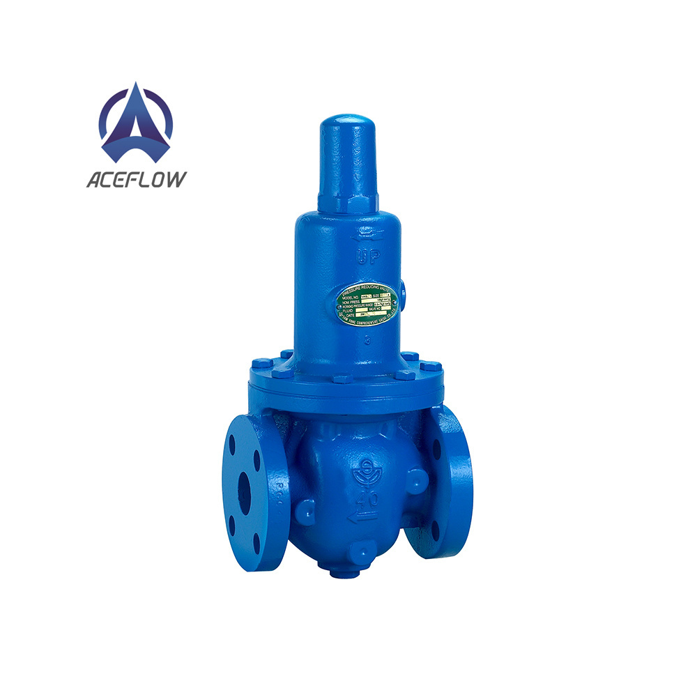 Cast iron liquid flow pressure control flange end connection pressure reducing valve