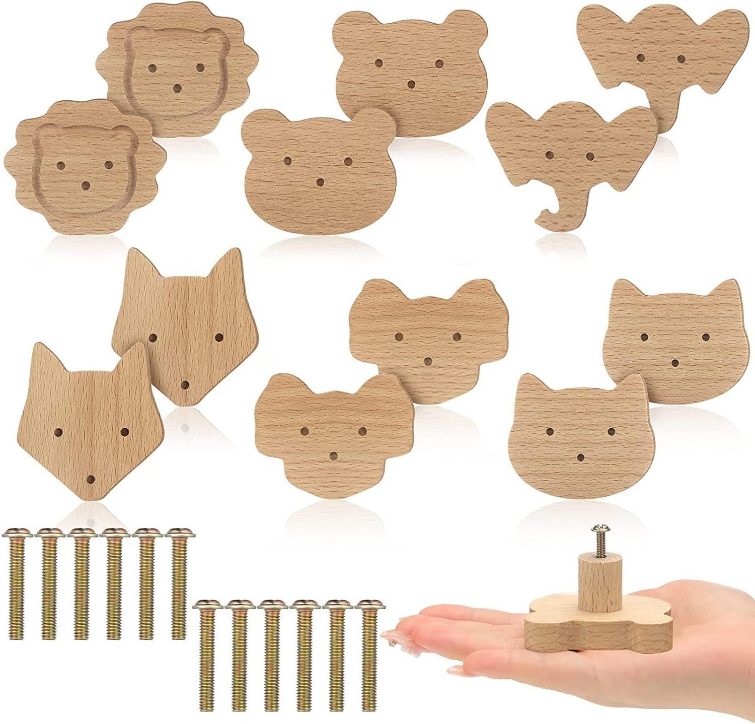 Customized Animal Shape Cabinet handles Cupboard Drawer Knob Wooden Kids Safety Furniture Pulls