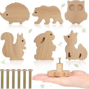 Customized Animal Shape Cabinet handles Cupboard Drawer Knob Wooden Kids Safety Furniture Pulls