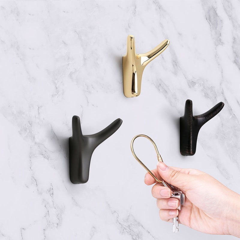 Factory Wholesale Modern Metal Hook Nordic Horn Clothes Bathroom Closet Door Wall Hanger Hook