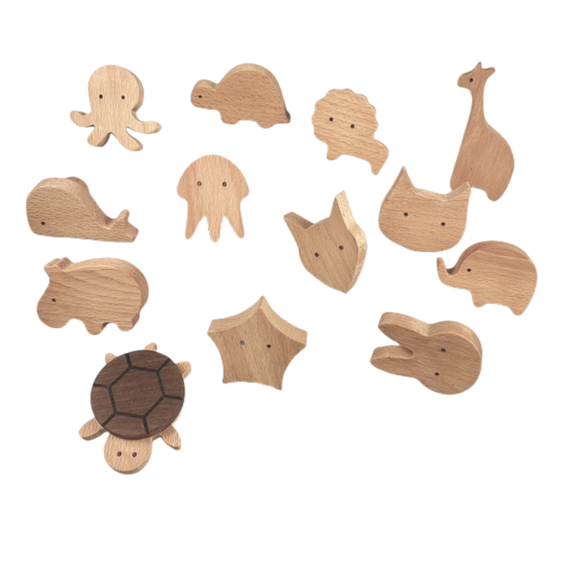 Cute Animal Wood Knobs Children Safty Decoration Handles Wardrobe Pulls Kitchen Cabinet Furniture Handle