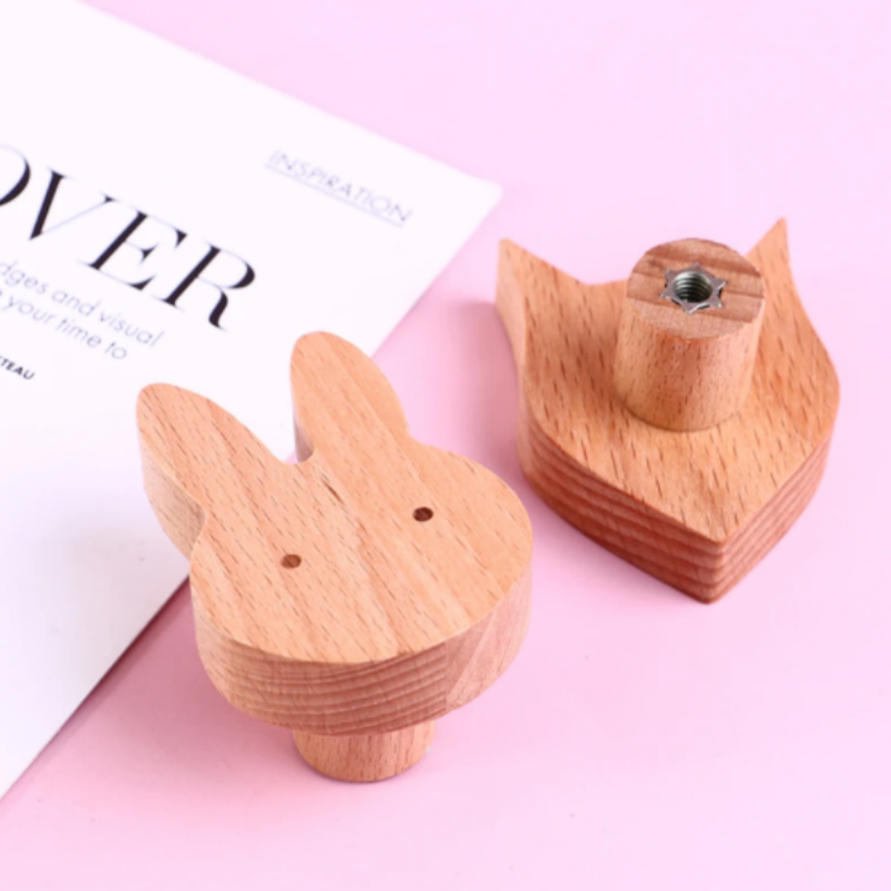 Cute Animal Furniture Wood handles Door Pulls Drawers Wardrobe Knobs Wall Hook Animal Wooden knobs Wall hanger