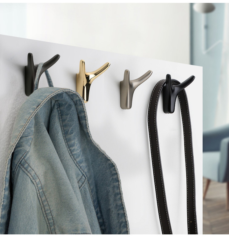 Factory Wholesale Modern Metal Hook Nordic Horn Clothes Bathroom Closet Door Wall Hanger Hook