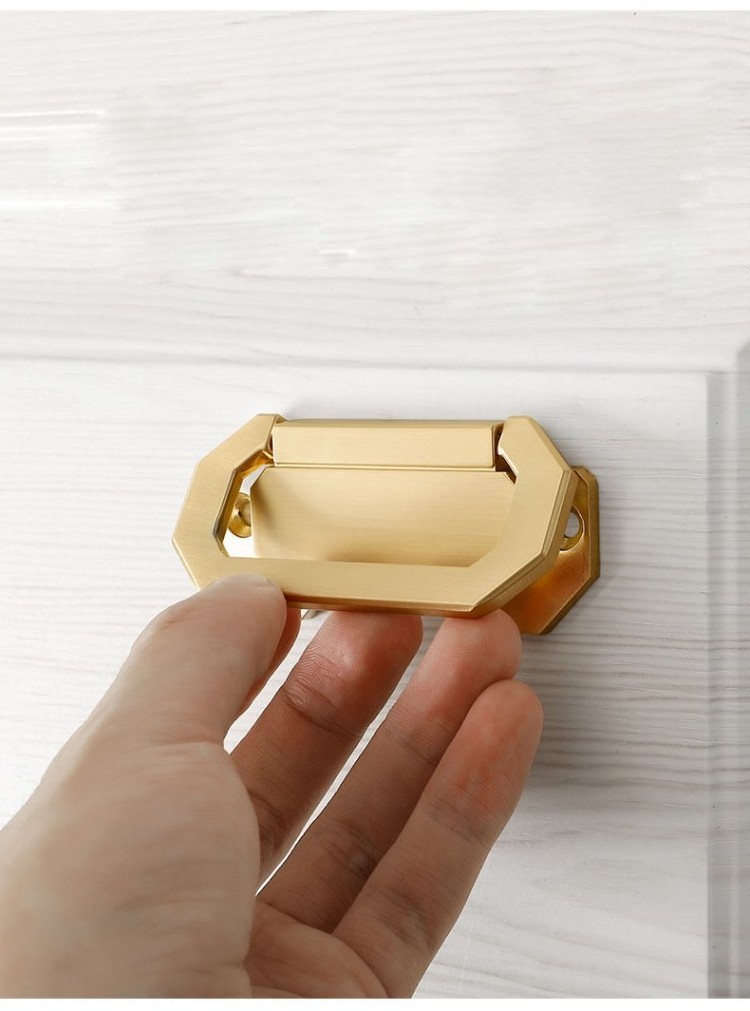 Modern Stye Concealed Buckle Drawer Cabinet Handle Invisible Kitchen Cabinets Door Pull Gold Drawers Knobs Furniture Hardware