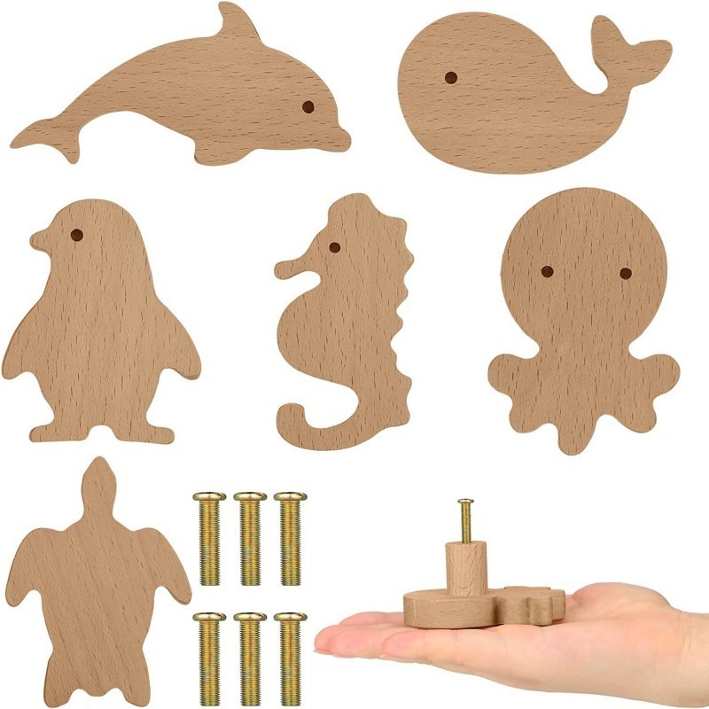 Customized Animal Shape Cabinet handles Cupboard Drawer Knob Wooden Kids Safety Furniture Pulls