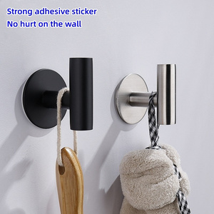 Nordic Wall Hooks Waterproof Bath Clothes Hooks Stainless Steel Self Adhesive Bathroom Robe Towel Hanger