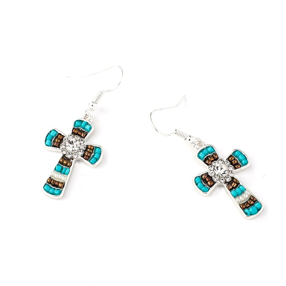 Girls accessories wholesale china jewelry beads cross boho earring drop earring jewelry