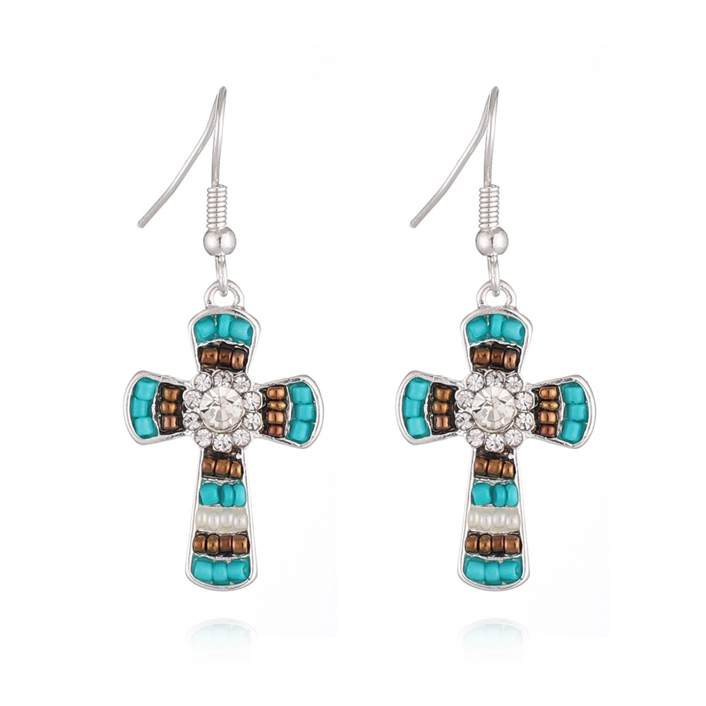 Girls accessories wholesale china jewelry beads cross boho earring drop earring jewelry