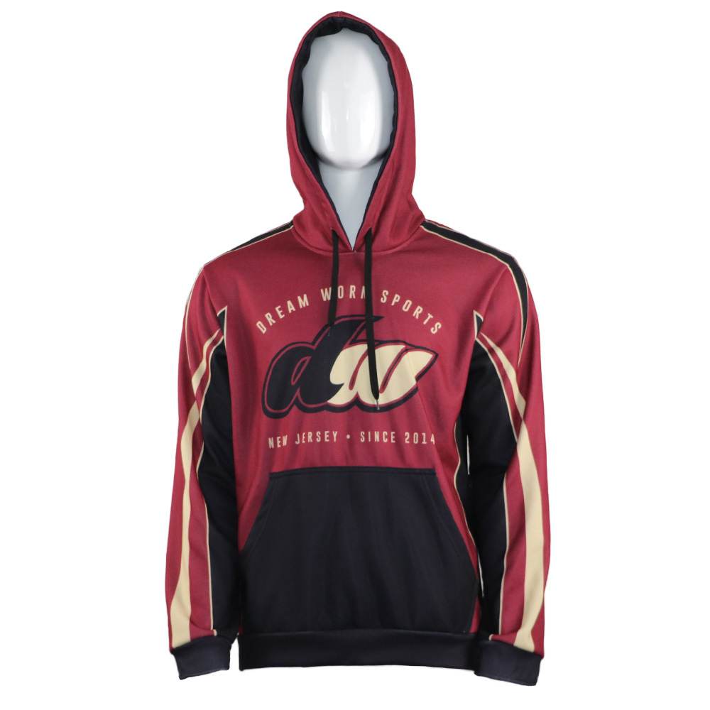 design your own sublimated 320 gsm  sports pullover sublimated pullover hoodies