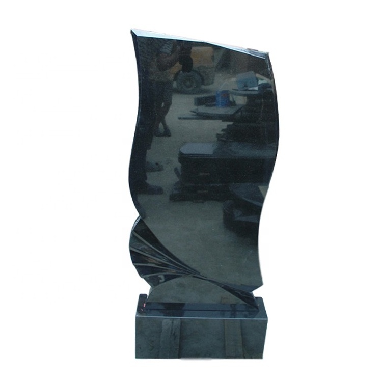 New Design black marble memorial tombstone Natural Granite slabs tombstone black granite tombstone