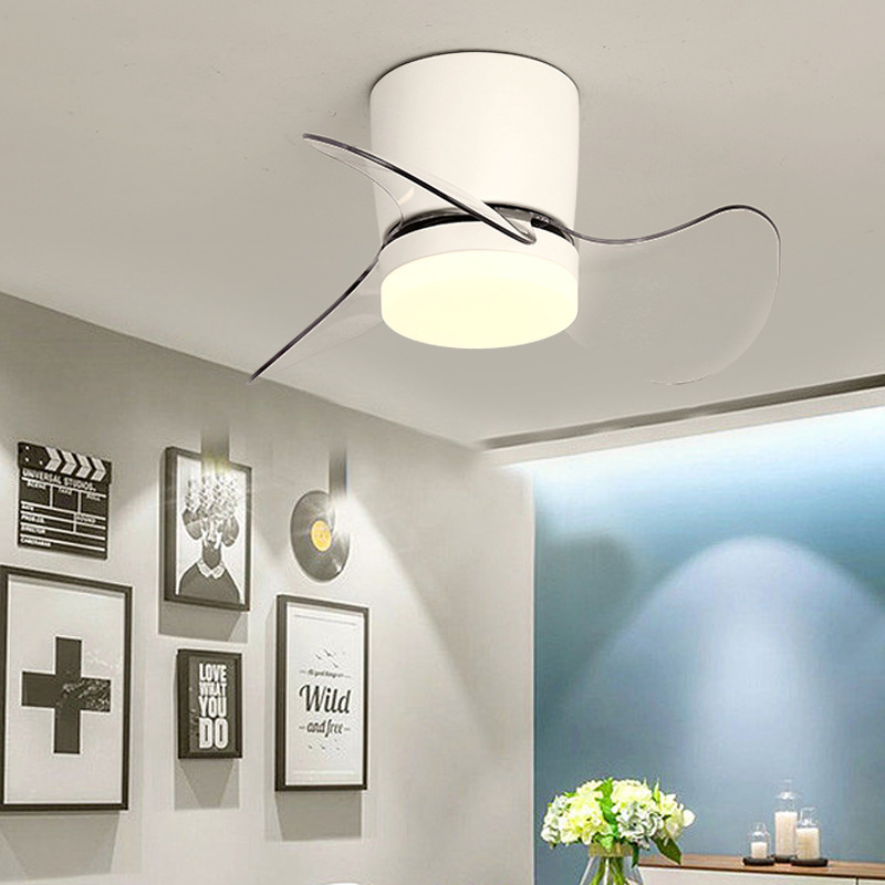 Smart large wind restaurant fan light modern simple cream wind ceiling bedroom balcony quiet frequency conversion ceiling fan