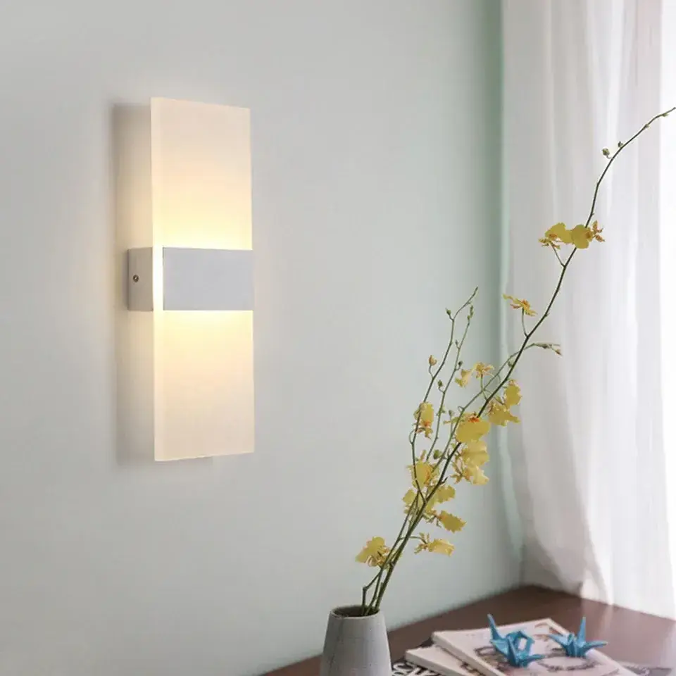 USB Recharge Lamp Touch Motion Sensor Switch Indoor Acrylic Night Lights Bedroom Bedside Sconce Nordic LED Wall Light