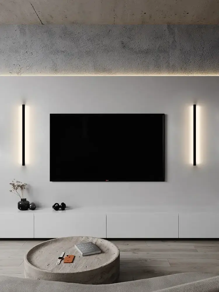 Black LED bedroom bedside wall lamp minimalist living room aisle sofa background wall ceiling lamp one word long