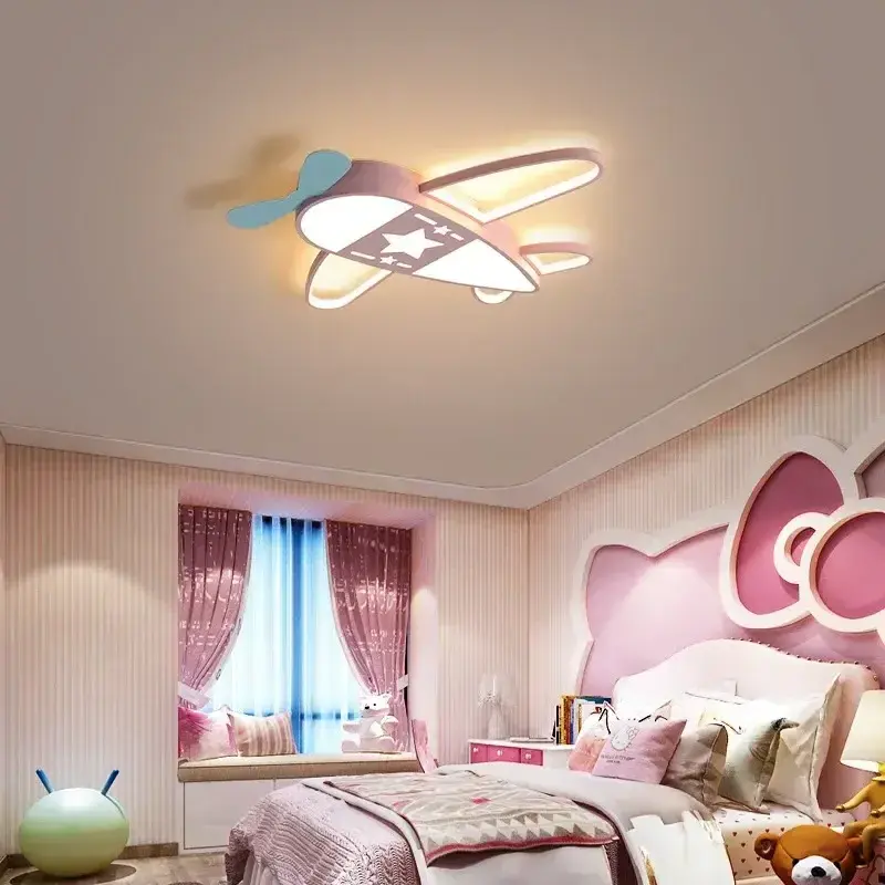 Modern Airplane Led Ceiling Lights Children Cartoon Creative Lamp for Baby Kids Room Bedroom Nursery Indoor Lighting Fixtures