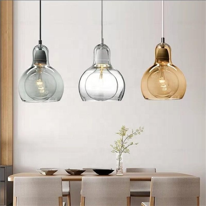 Simple modern glass pendant lamps creative restaurant hotel coffee bar single head glass pendant lighting