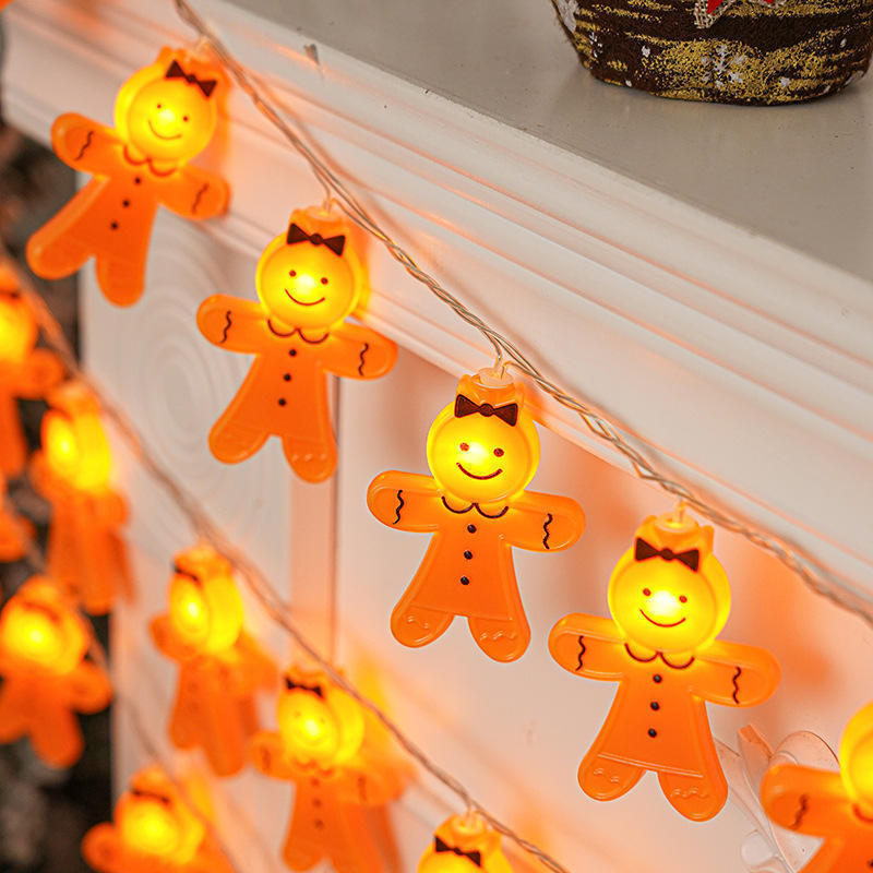 Christmas Decoration Led Gingerbread Man Cartoon Holiday Indoor String Lights