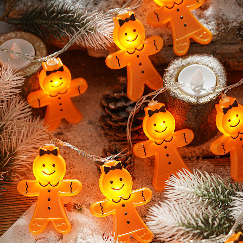 Christmas Decoration Led Gingerbread Man Cartoon Holiday Indoor String Lights