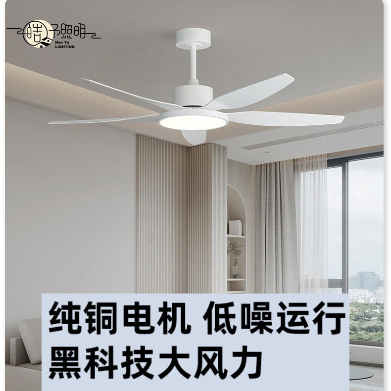 Zhongshan lamps Nordic silent frequency conversion new intelligent eye protection restaurant living room large wind fan light