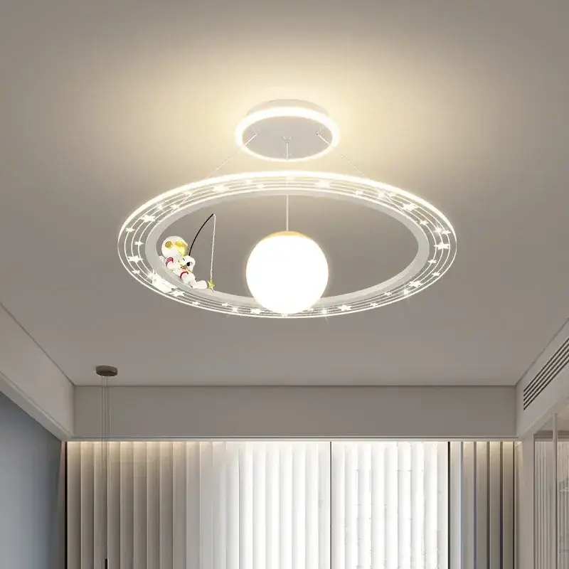 Modern Astronaut LED Chandeliers for Children Room Boy Study Ceiling Pendant lamp Remote Control nursery Bedroom Indoor Lighting